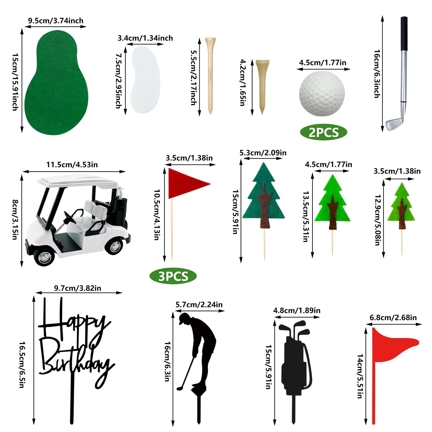 2026 New Golf Cake Decorations Golf Cart Cake Topper Decorations Golf Themed Supplies Mini Cart for Theme Party Supplies