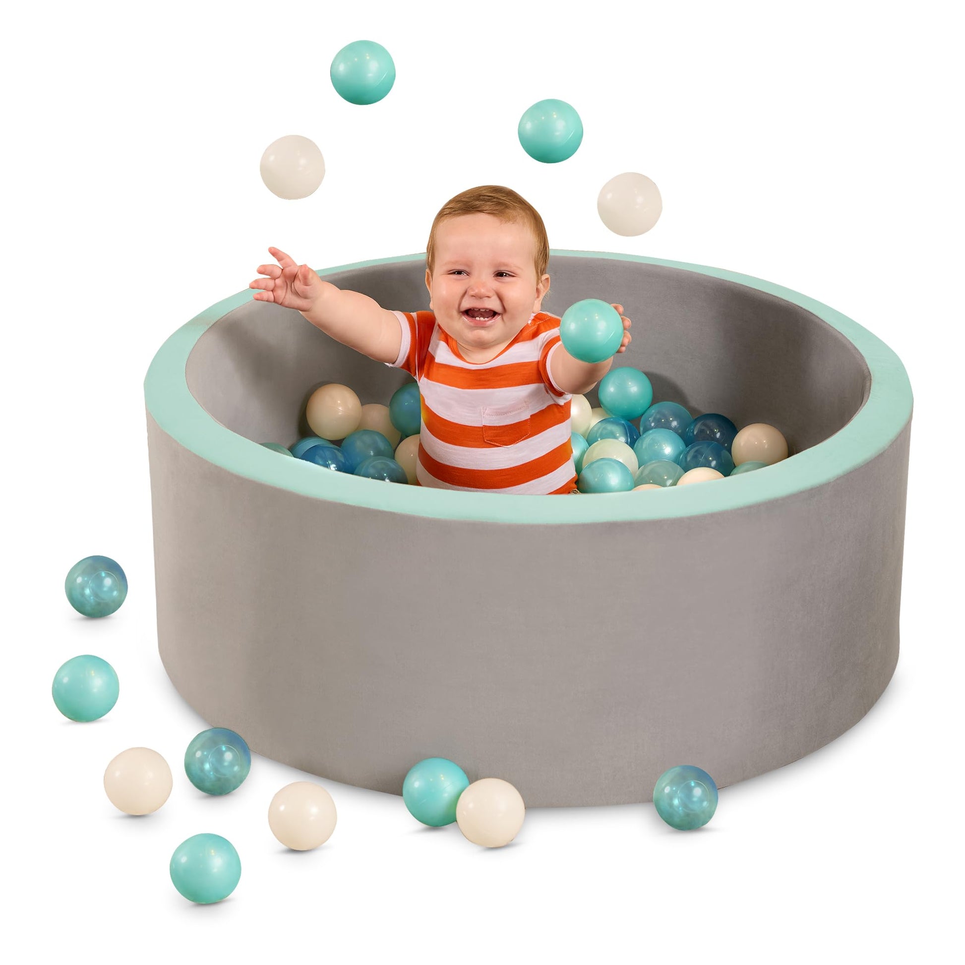 B. toys Battat Soft Foam Ball Pit with 100 Crush-Resistant Balls