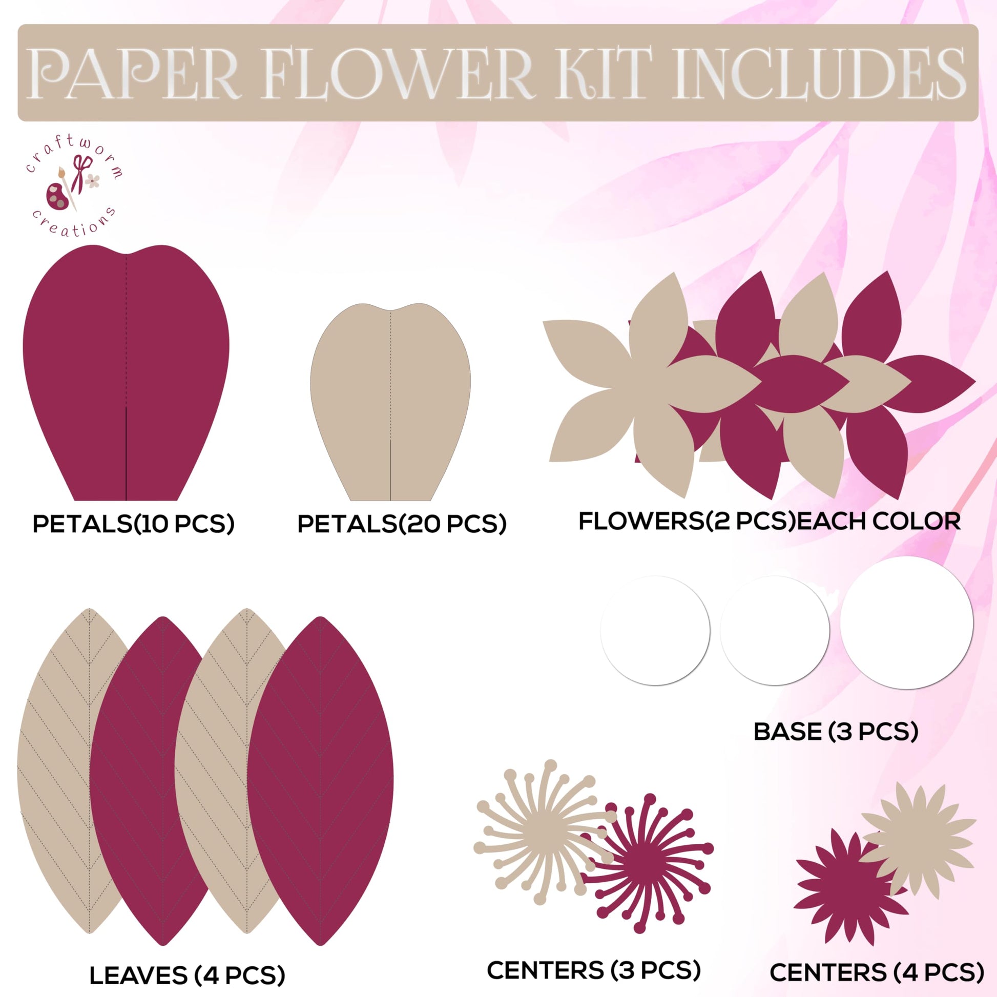 Giant Paper Flower DIY Craft Kit for Kids - Screen-Free Summer Activity for Children - Make Together with Parents & Grandparents - Pre-Cut Flowers
