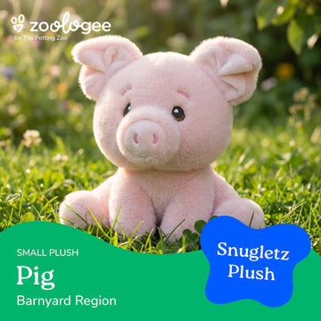The Petting Zoo Pig Stuffed Animal Plushie, Gifts for Kids, Snugletz Zoologee Plush Toy, 7 in