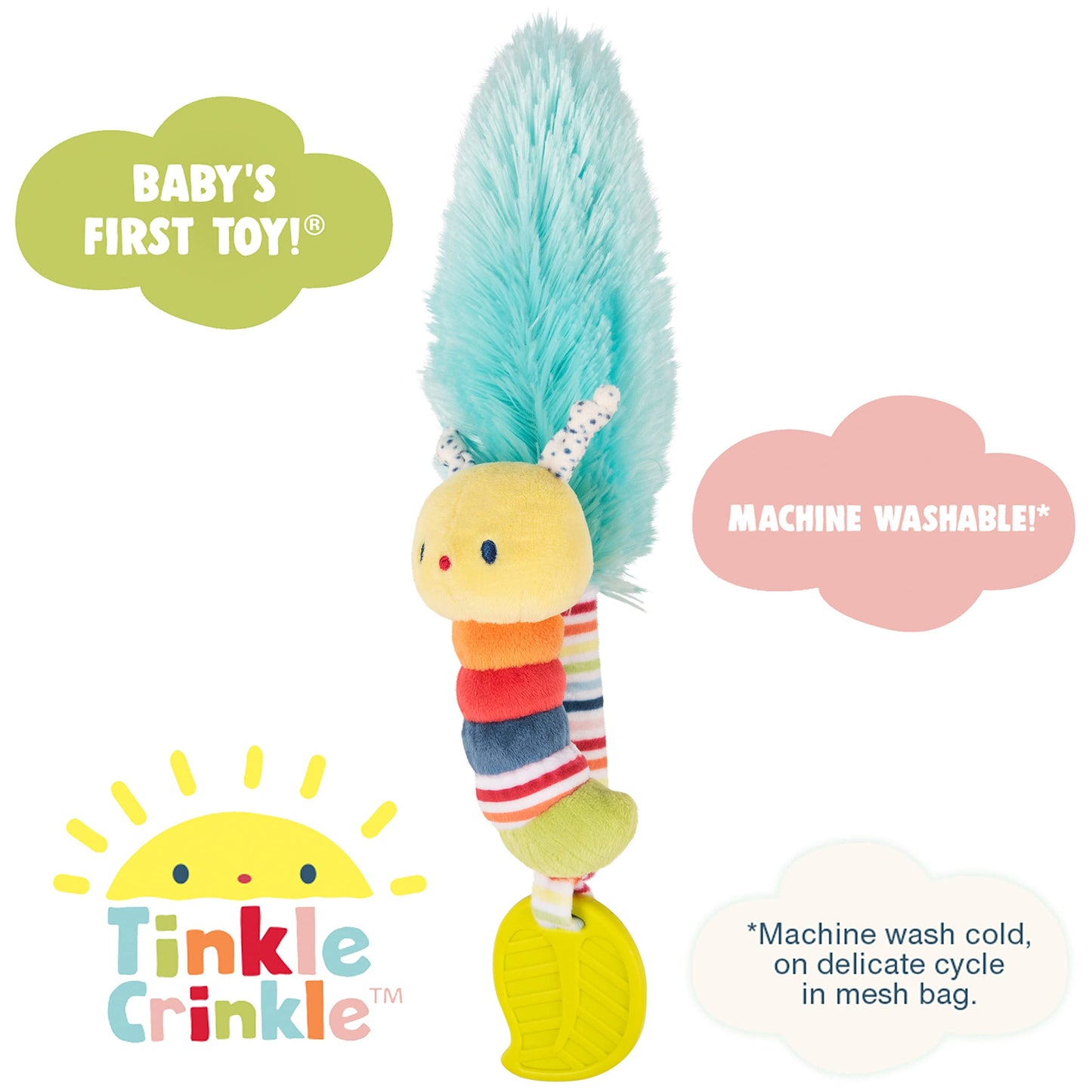 GUND Baby Tinkle Crinkle Play Together Caterpillar 12” Sensory Toy
