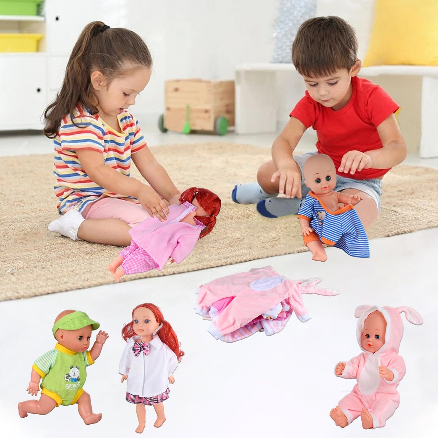 Alive Baby Doll Clothes Accessories, 9 Sets Outfits for 14-15 Inch Alive Baby Doll and 18-inch Doll, Reborn Newborn Doll Clothing Dress, Dolls Not