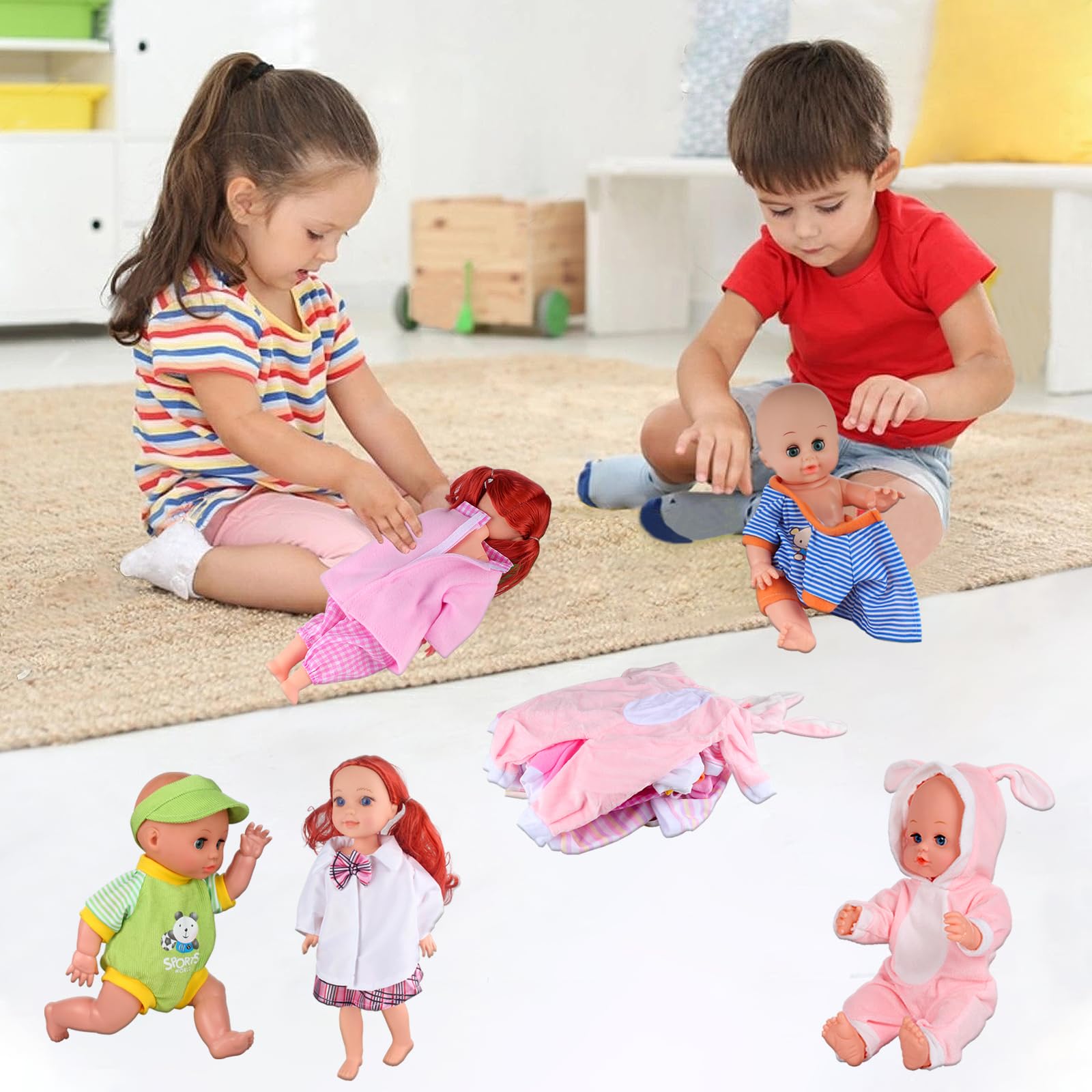 Alive Baby Doll Clothes Accessories, 9 Sets Outfits for 14-15 Inch Alive Baby Doll and 18-inch Doll, Reborn Newborn Doll Clothing Dress, Dolls Not
