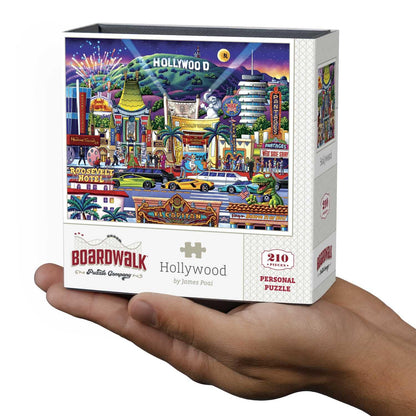 Boardwalk Hollywood 210 Piece Personal Puzzle, Jigsaw Puzzles with Premium Box, California Gifts for Adults, 6"x8"