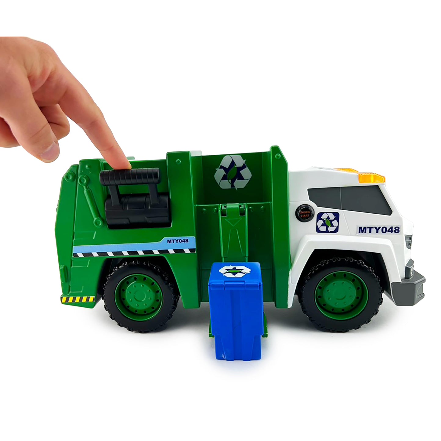 Mighty Fleet Power Movers 15" Interactive Garbage Truck Toy - Motion Drive Technology, Lights & Sounds, Motorized Trash Collection, Realistic Design