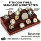 resuoop Challenge Coin Display Stand - Where Every Coin Tells A Story - Solid Wood Military Coin Rack | 9-Row Ladder Design Holds 45-60 Coins |