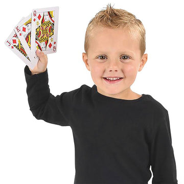 Gamie Jumbo Playing Cards Deck- 3 Inches X 5 Inches- Oversized Big Poker Card Set - Huge Casino Game Cards for Kids, Men, Women and Seniors- Great