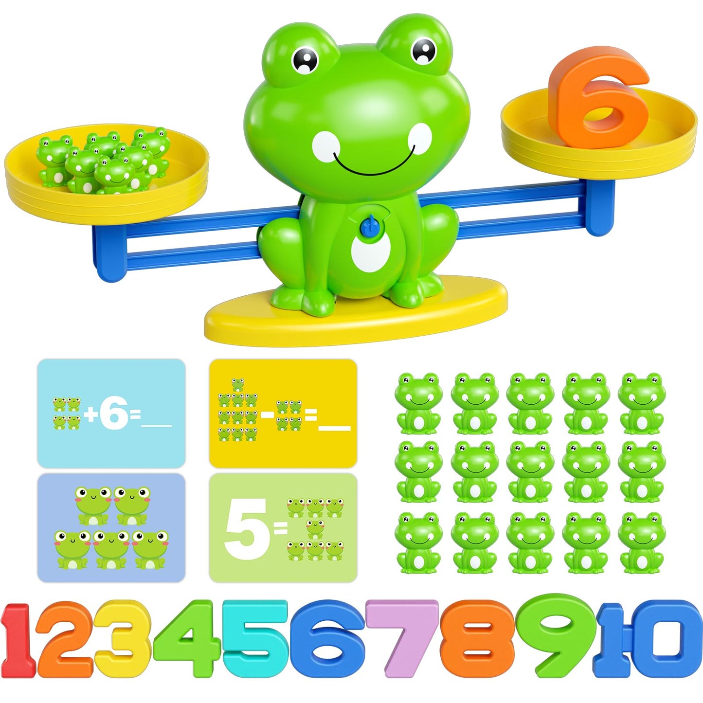Siwuoke Frog Balance Math Toy, STEM Counting Game for Kids Ages 3-8