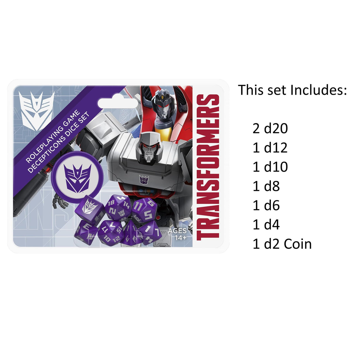 Renegade Game Studios Transformers RPG Decepticon Dice Set - 8 Piece Set