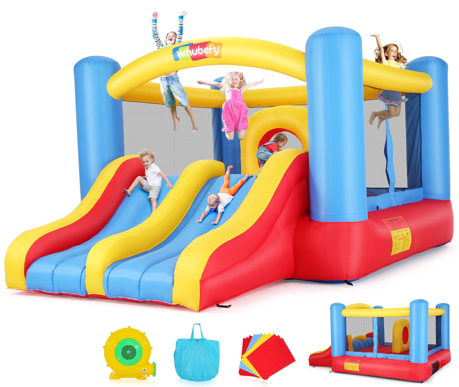 Whubefy 12.6FTx9FT Large Inflatable Bounce House for Kids 3-6 Big Kids 8-12