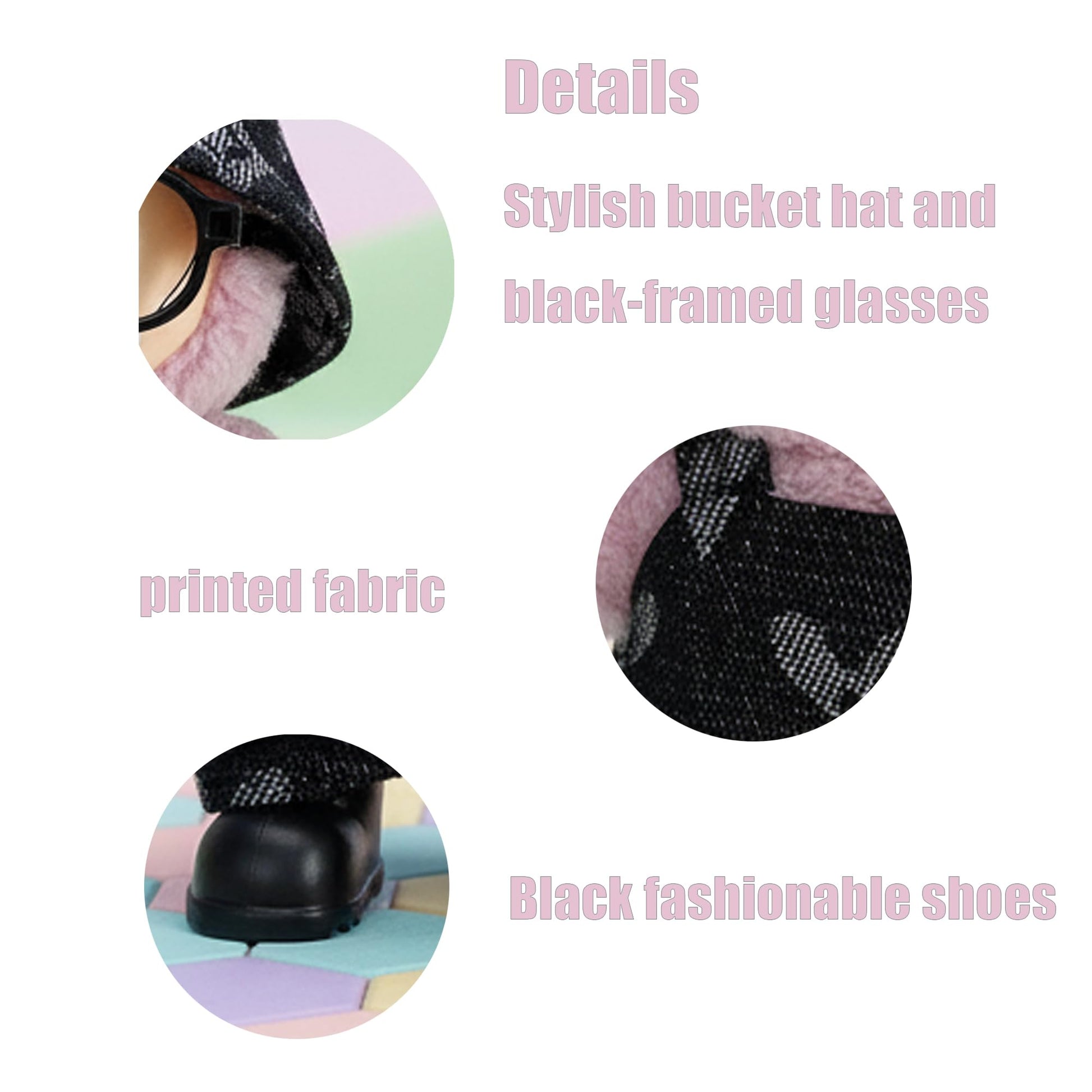 4-in-1Clothes Compatible with Labubu 17cm Dolls, Cute Outfit Set with Fashion Accessories, Chic Style for Collectible Figures (No Doll)