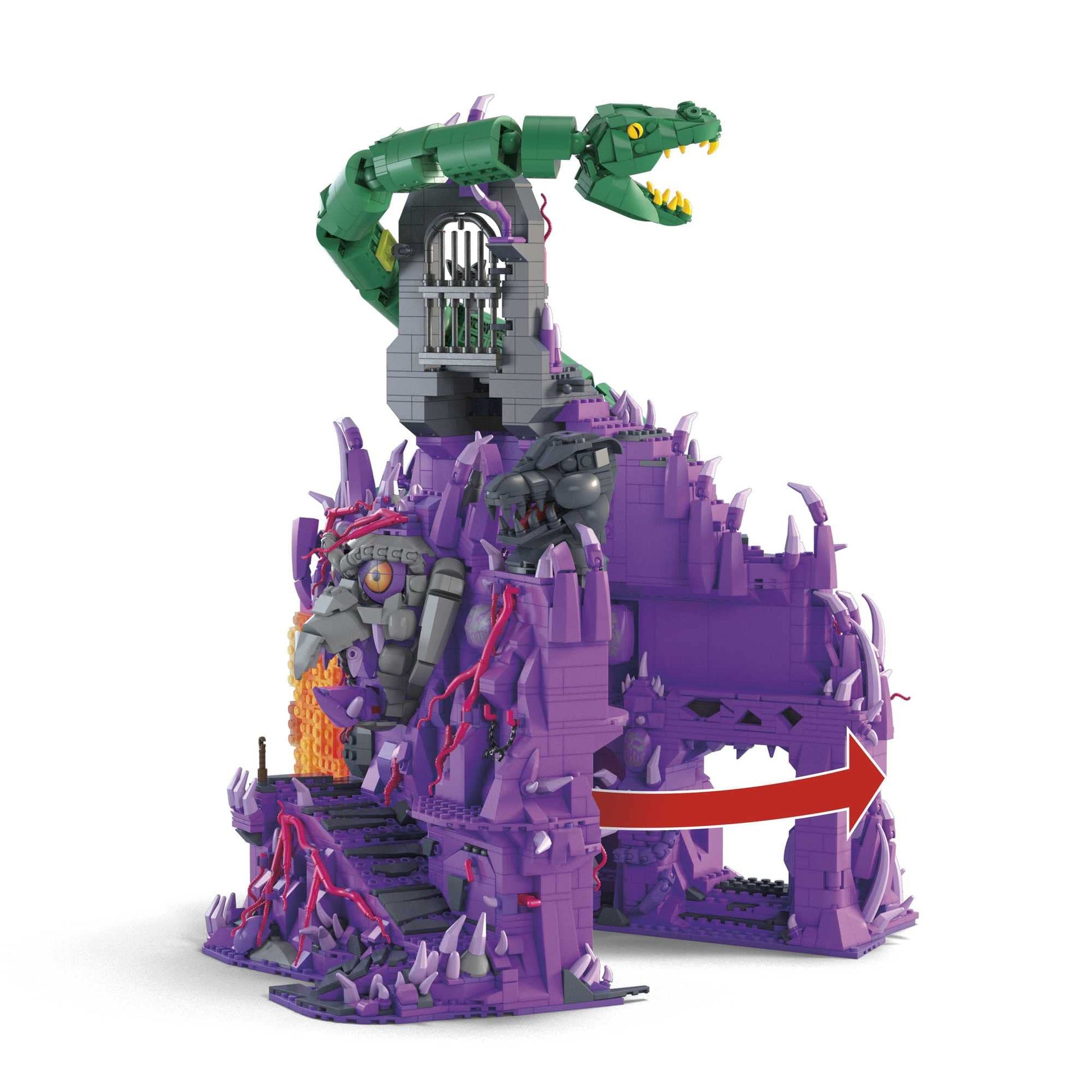 MEGA Masters of The Universe Building Toys Set, Snake Mountain with 3802 Pieces, 24 Inches Wide, 6 Micro Action Figures, Adult Collectible