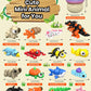 17PCS 3D Printed Animal Figurines Set with Mushroom Container - 16 Unique Articulated Animals, Fidget Toys for Stress Relief, Party Favors, Desk Decor