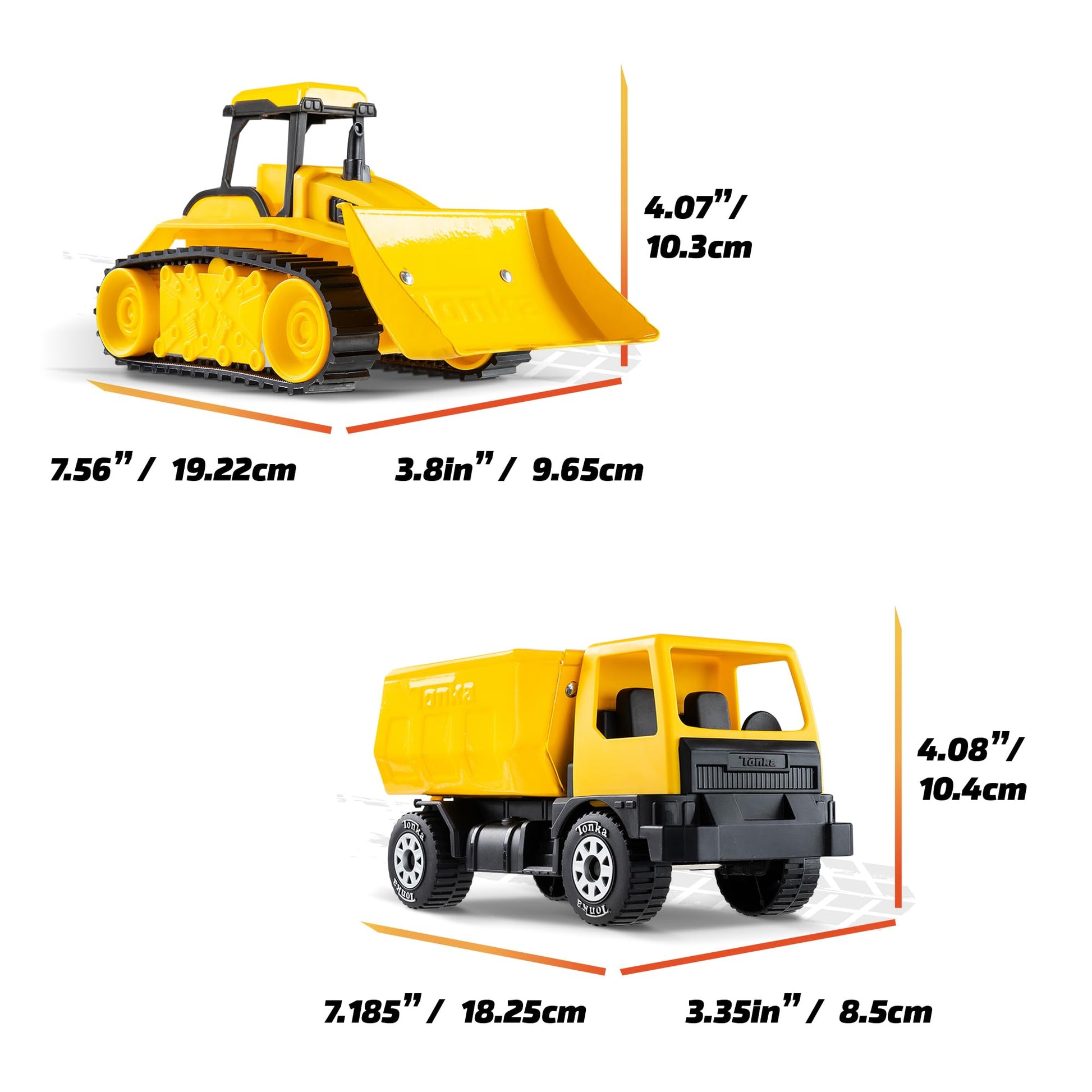 Tonka - Steel Classics Giga Series - Dump Truck & Bulldozer, 2-Pack