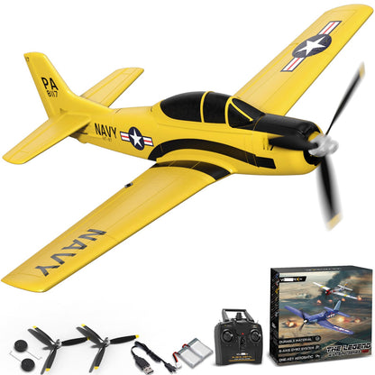 HTLNUZD RC Plane T28 Trojan 2.4G 4CH EPP Foam RC Warbird Fighter | Xpilot Self-Righting & One-Key Aerobatics | Easy-Fly RC Airplane for Beginners