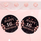 Fitoyplak 50Pcs Sweet 16 Party Decorations,7Inch 16th Birthday Plates,Sweet Sixteen Party Tableware Set Black Rose Gold Sweet 16 Plates?16th Birthday