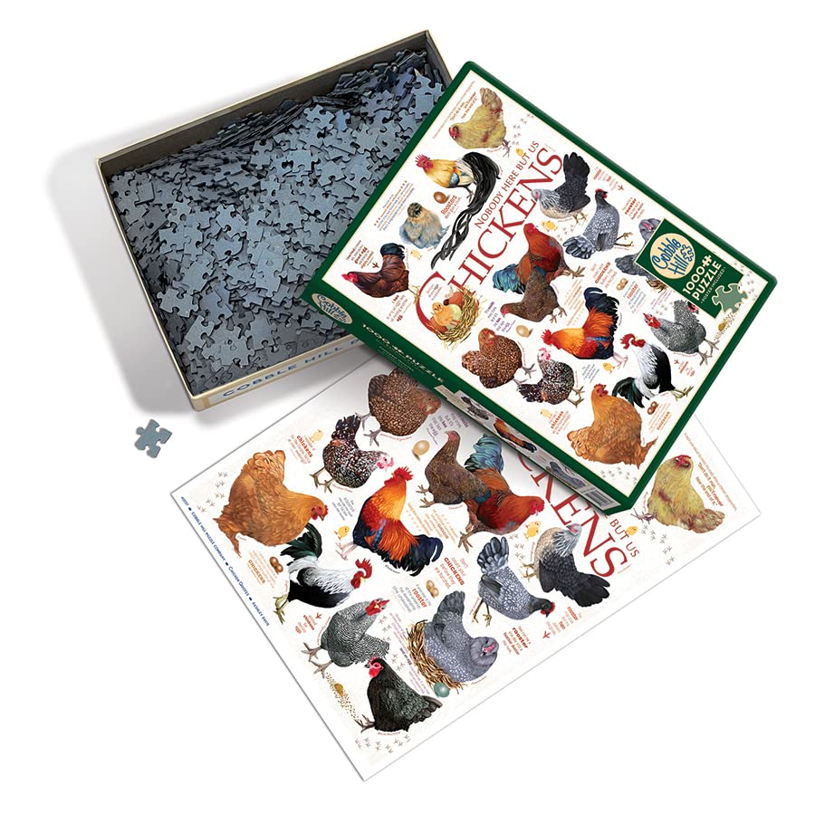Cobble Hill 1000 Piece Puzzle - Chicken Quotes - Sample Poster Included