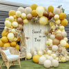 Balloon Garland Arch Kit Pastel Yellow Blush White Sand Brown Balloons Double Stuffed Mustard Yellow Bee Balloons for Neutral Baby Shower Wedding