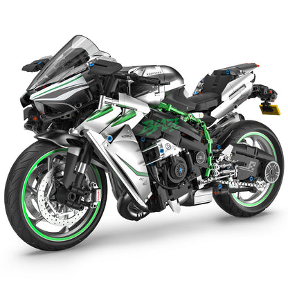 Flubecrux Technical Motorcycle Building Block Sets, 1:5 Motorbike Building Toys Collectible Display Model Kits with Display Stand Fathers Day Birthday