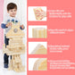 Onshine Large Wooden Blocks for Toddlers 1-3, 64 Pieces Big Wood Building Blocks Set with Wooden Storage Box, Large Toddler Blocks Building