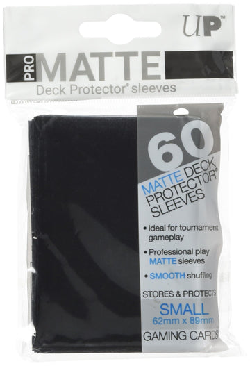 Ultra Pro 60ct Pro-Matte Black Small Deck Protectors, black, small
