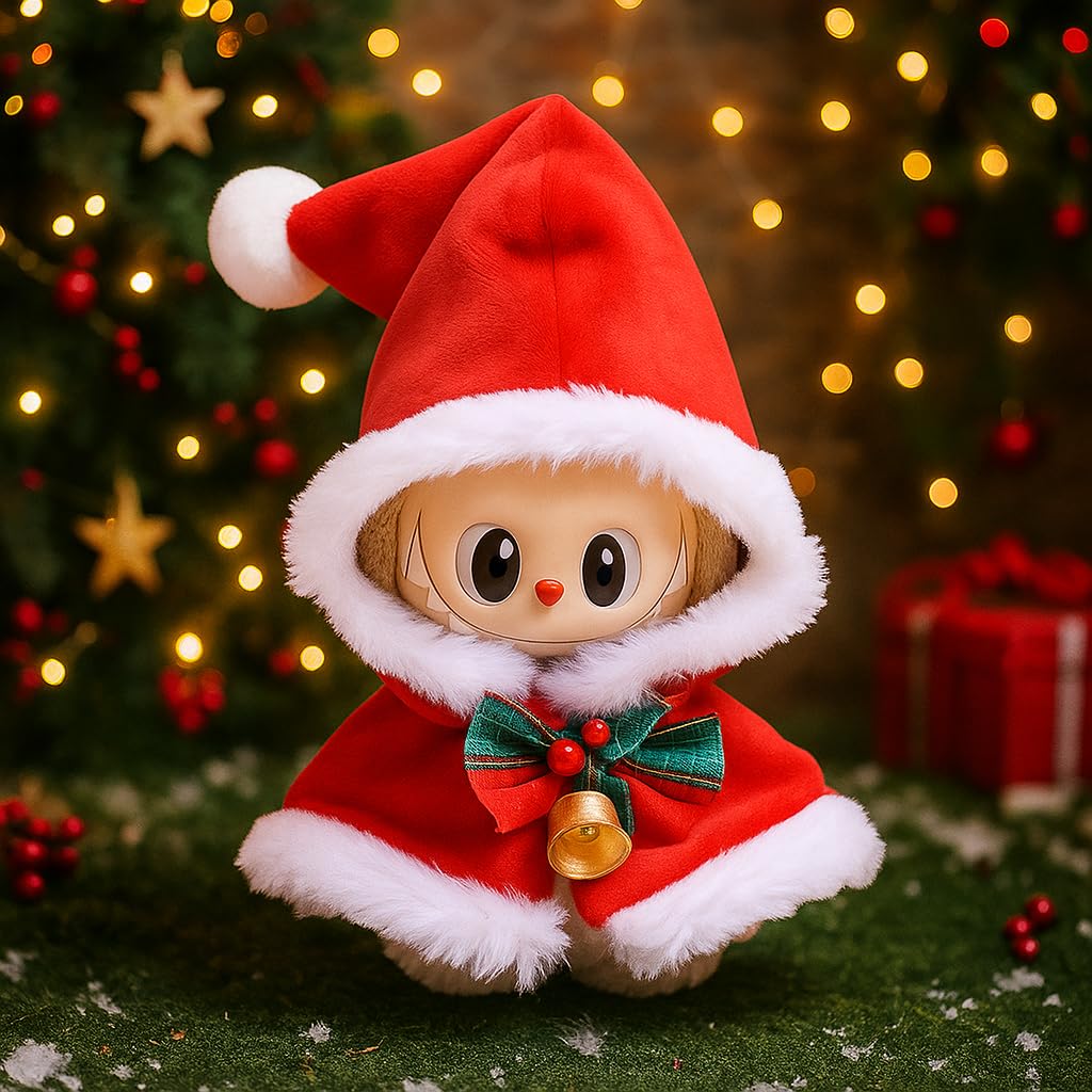 17cm Doll Clothes,Christmas Cloak Outfit for 6.7-Inch Doll Accessories,Christmas-Themed Clothes for 17cm Dolls,Collectible Dolls Costume,Gift Idea