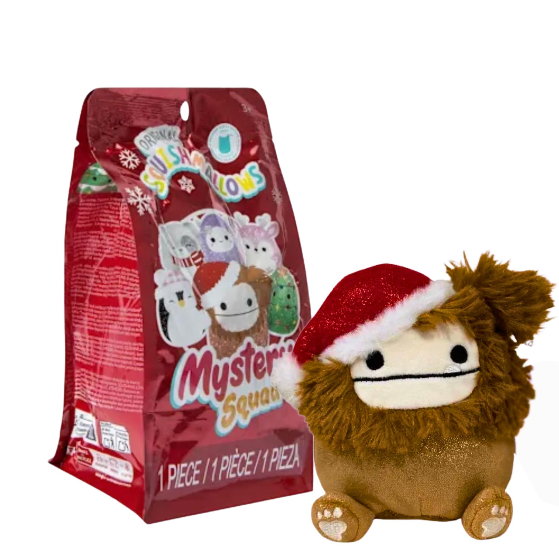 Squishmallows Mystery Squad Holiday Edition, Plush Blind Bag, Winter Christmas Theme Collectible, 1 Random Character, Age 3+