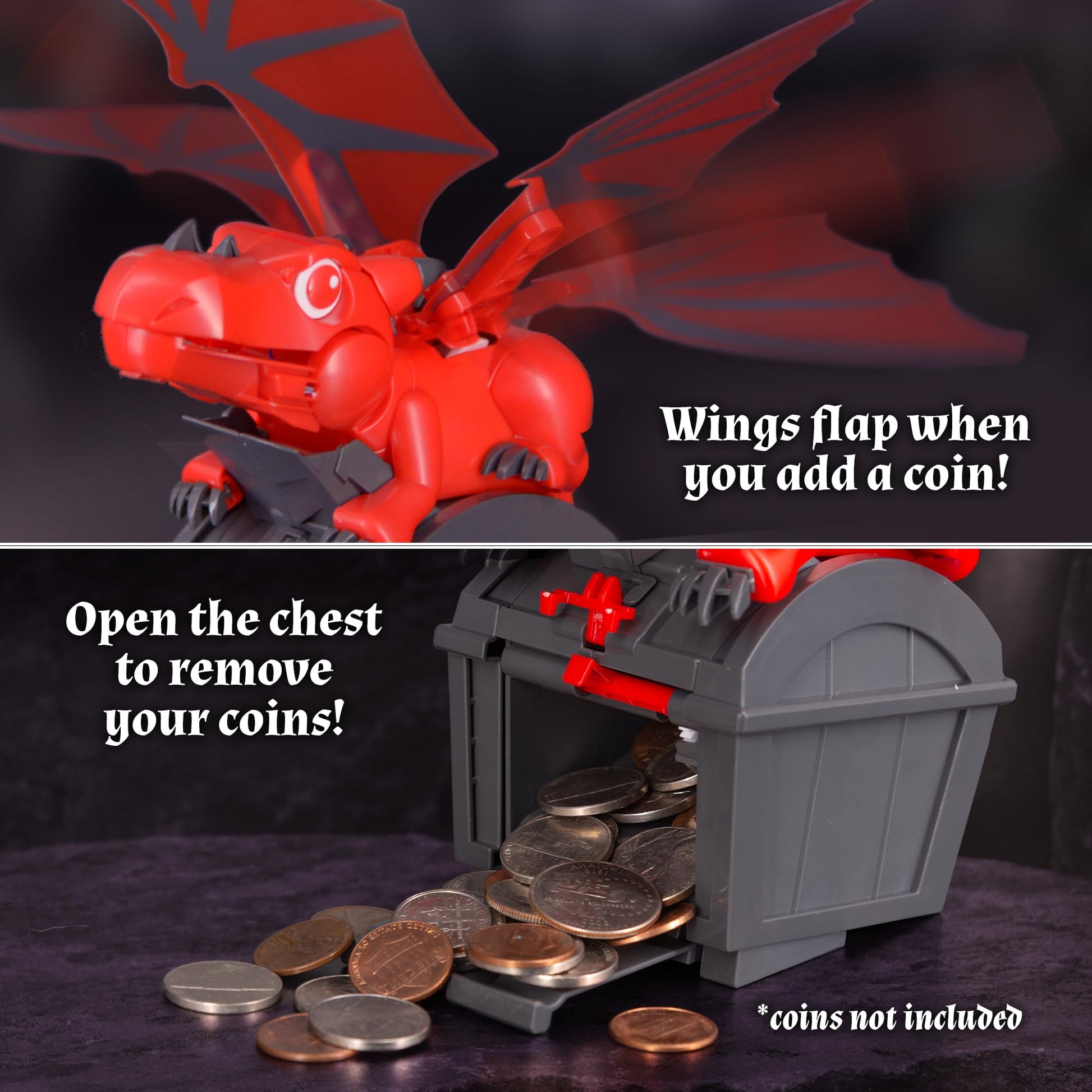 Thames & Kosmos Robotic Dragon Bank Kit | Hands-on STEM Construction Toy, Build a Mechanical Dragon Coin Bank, Explore Electric Circuits