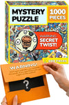 Odd Pieces Jigsaw Puzzles 1000 Pieces with Storytelling Comics, for Women, White Elephant, Mystery Puzzle for Adults & Kids - 19.7'' x 27.6''