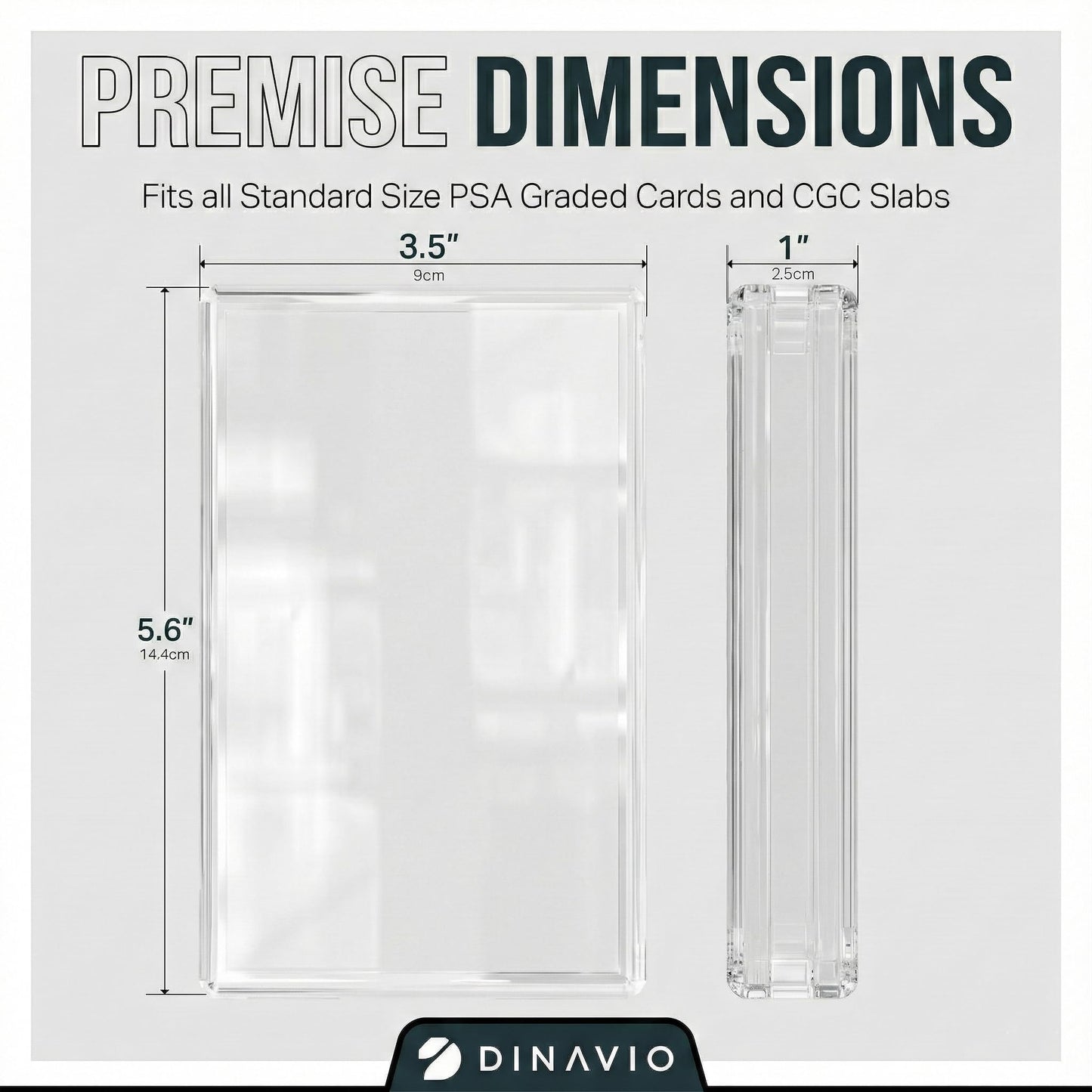Dinavio Crafthouse PSA Graded Card Display Acrylic Case for Standard PSA and CGC Slabs - Slab Case - PSA Card Case - Graded Card Display Case