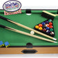 Matty's Toy Stop Deluxe 20" Wooden Table Top Pool (Billiards) Table with 15 Colored Balls, 1 Cue Ball, 1 Brush, 2 Pool Sticks, 2 Cubes of Chalk