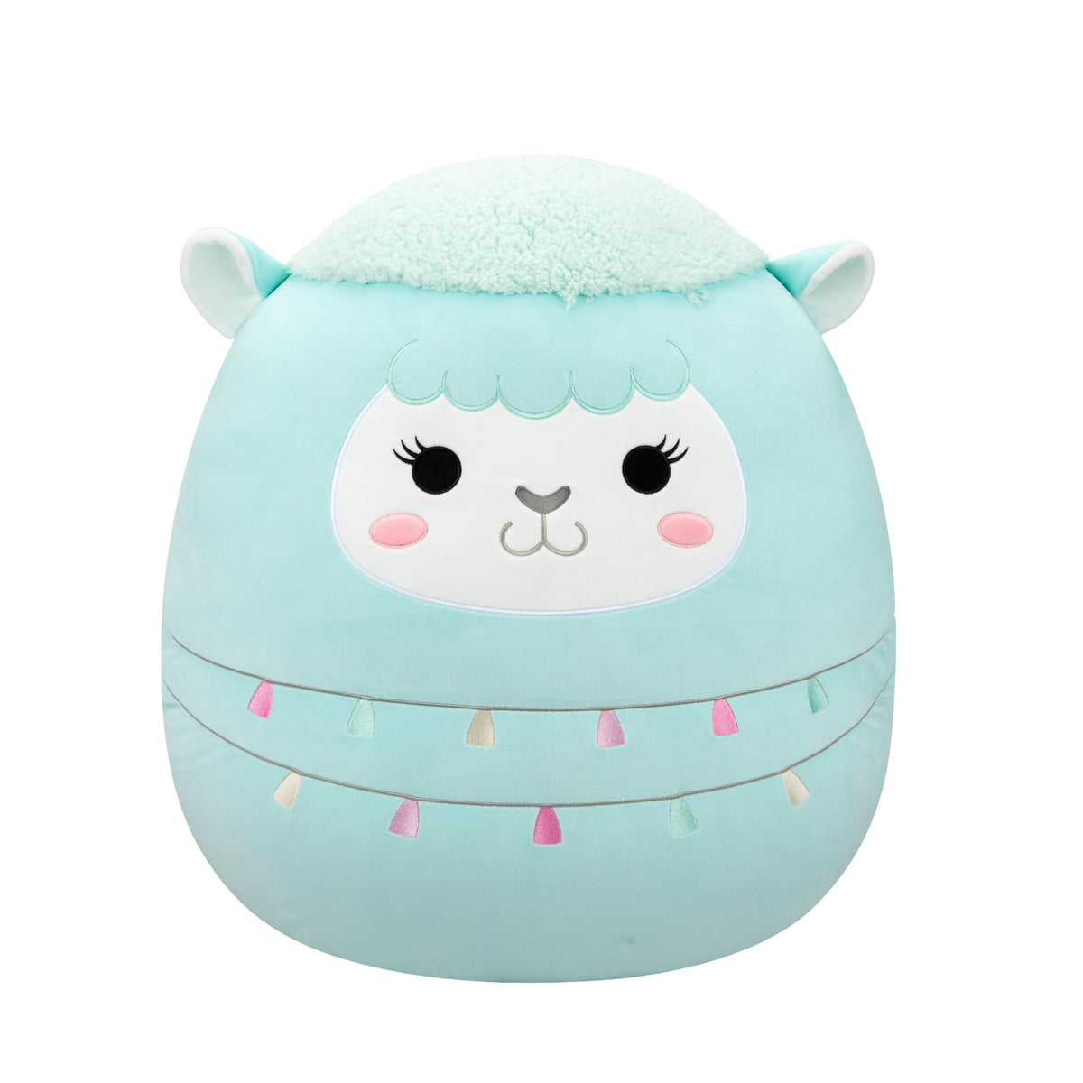 Squishmallows Original 24in Lorna The Light Teal Llama Wrapped in Tassels - Official Jazwares Plush (Jumbo)