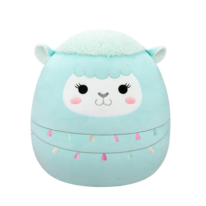 Squishmallows Original 24in Lorna The Light Teal Llama Wrapped in Tassels - Official Jazwares Plush (Jumbo)