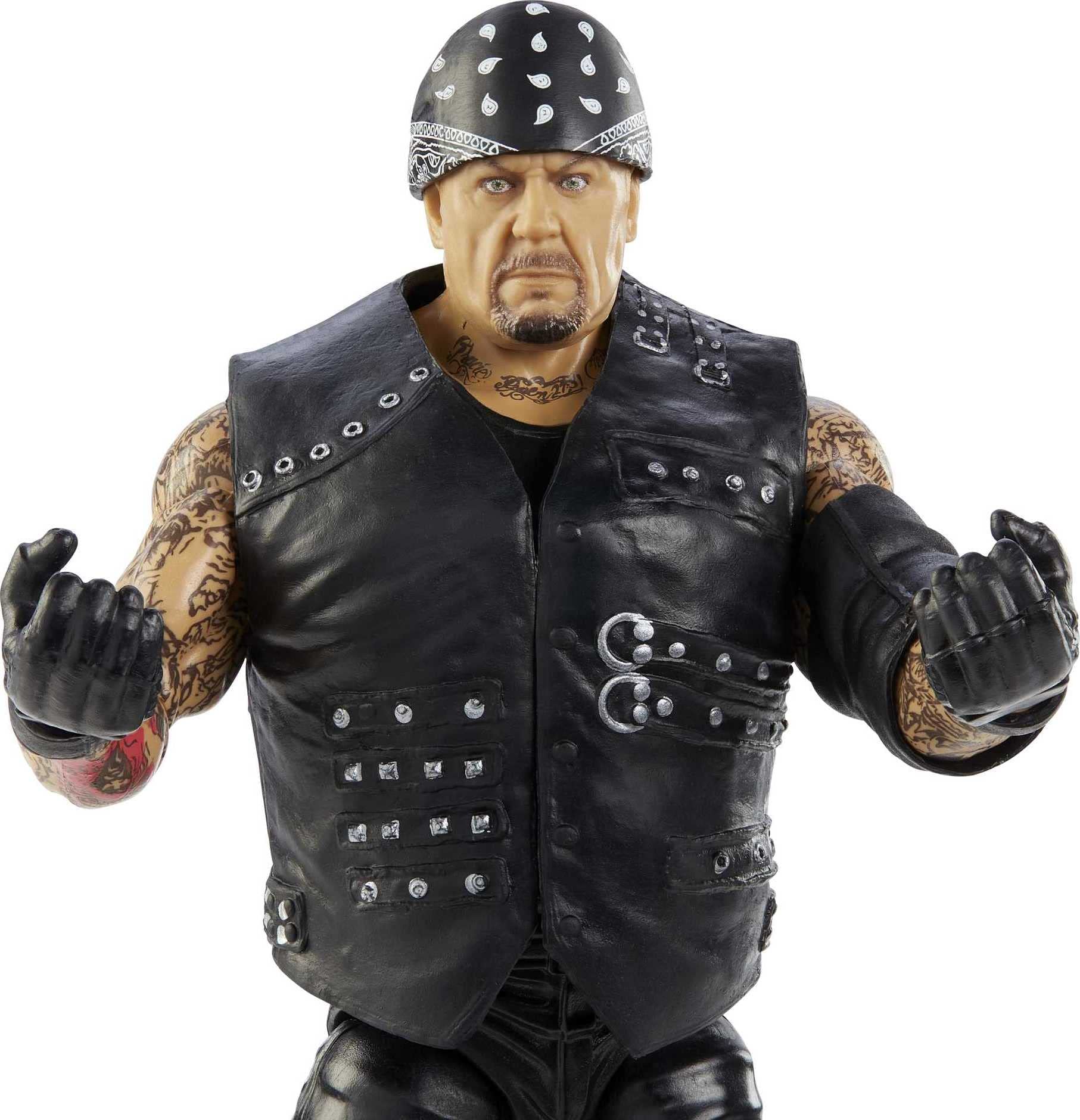 WWE Undertaker Top Picks Elite Collection Action Figure with Boneyard Match Accessories, 6-inch Posable Collectible Gift for WWE Fans Ages 8 Years Old