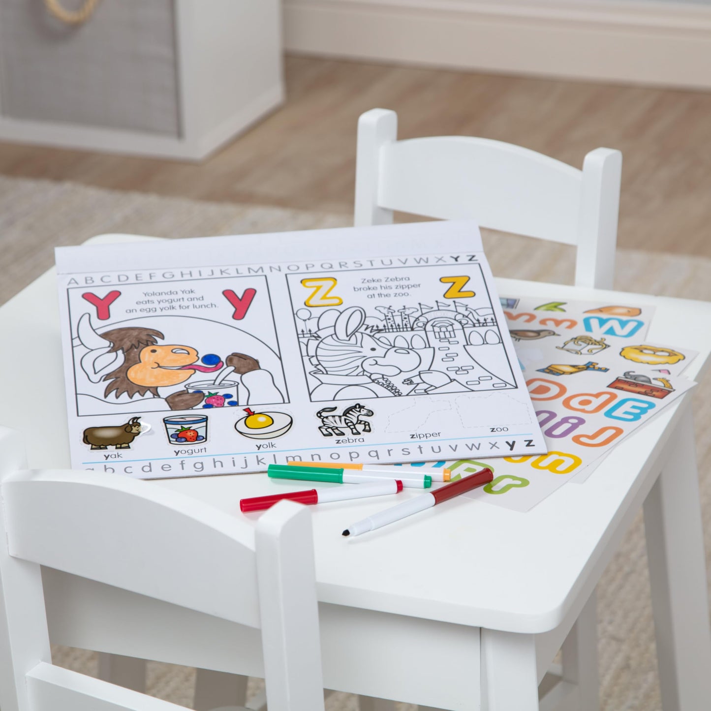 Melissa & Doug Activity Pad Bundle - Alphabet, Colors & Shapes & Numbers Sticker and Coloing Activity Books for Girls and Boys, Great Travel Toy