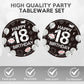 40Pcs 18th Birthday Decorations for Boys Girls,18th Birthday Plates and Napkins Black and White Disposable Party Tableware Set for Time To Adult 18