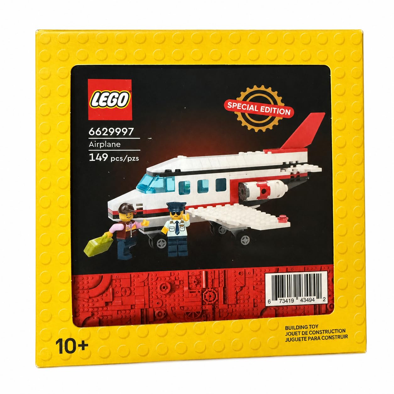 LEGO Airplane - 149-Piece Passenger Airplane Building Set with Pilot & Baggage Handler Minifigures, Buildable Aircraft Toy Gift for Kids Boys & Girls