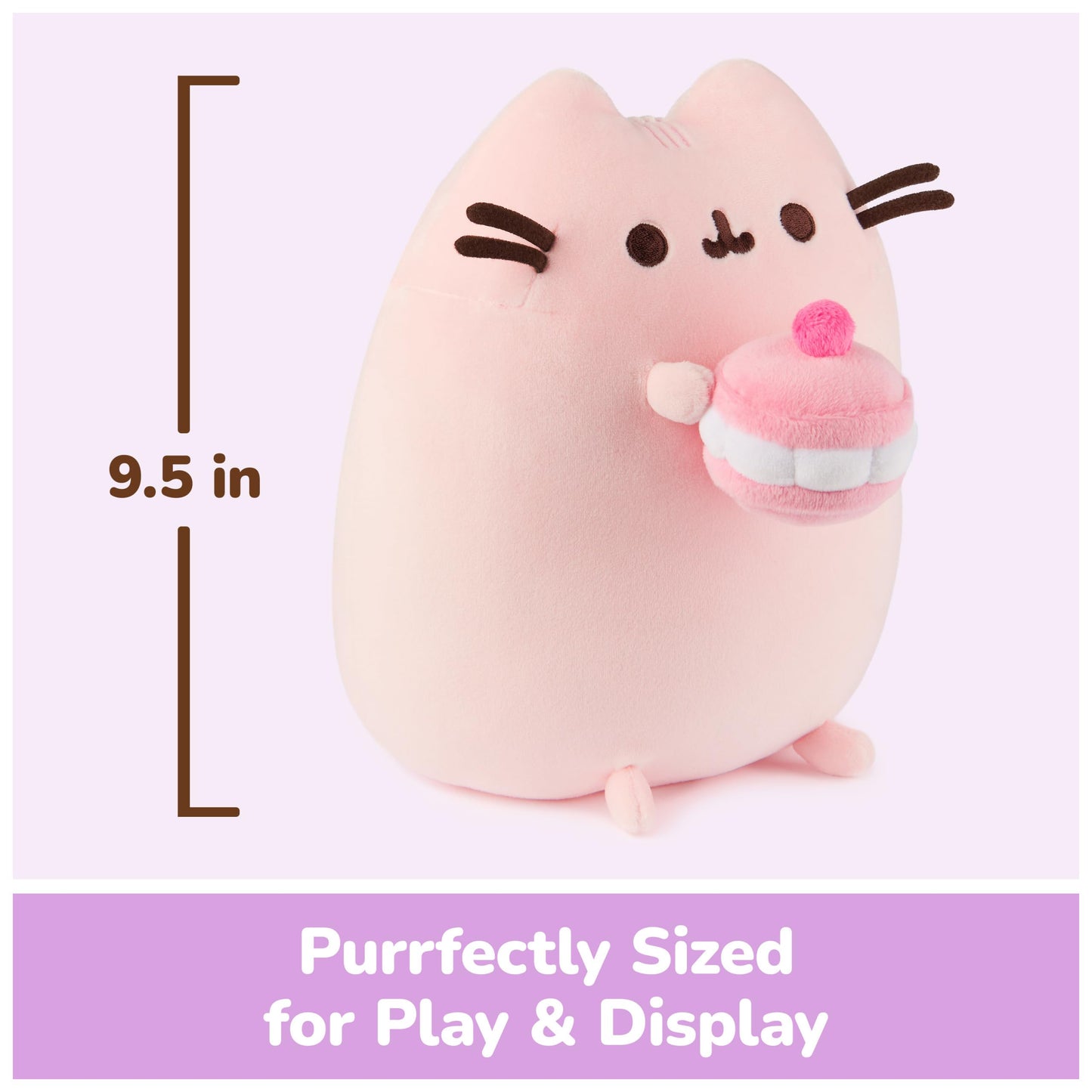 GUND Pusheen Cherry Macaron Squisheen 9.5-Inch Squishy Plush Toy; Ages 8+