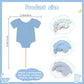 48 PCS Blue Bodysuit Happy Birthday Cupcake Toppers Party Decorations