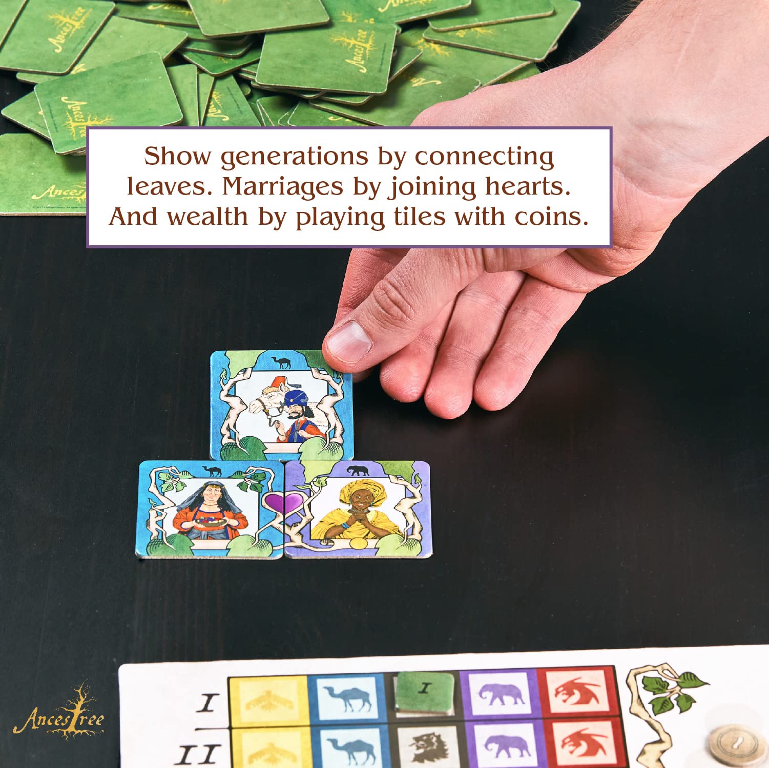 Ancestree Family Board Game for Game Night - Create the Best Family Tree - Easy to Learn Strategy Board Game for Kids and Adults Fun Tabletop Game