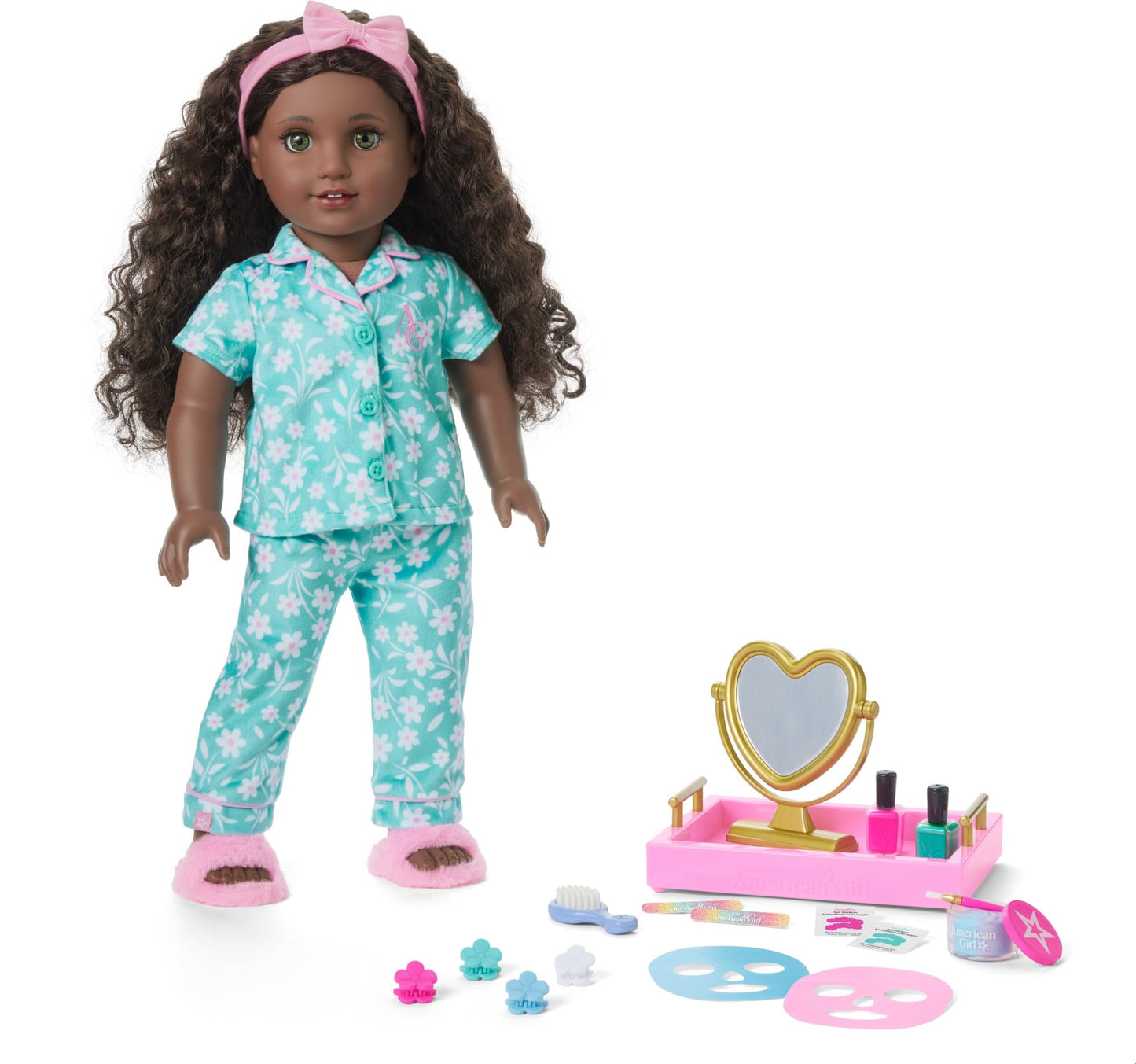 American Girl Truly Me, 18-inch Doll Playsets, Best Sleepover Ever! Spa Set, Self-Care Accessories, Ages 6+