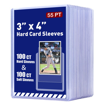 200 55pt Card Sleeves Hard Plastic (100 Hard Sleeves+100 Soft Sleeves)