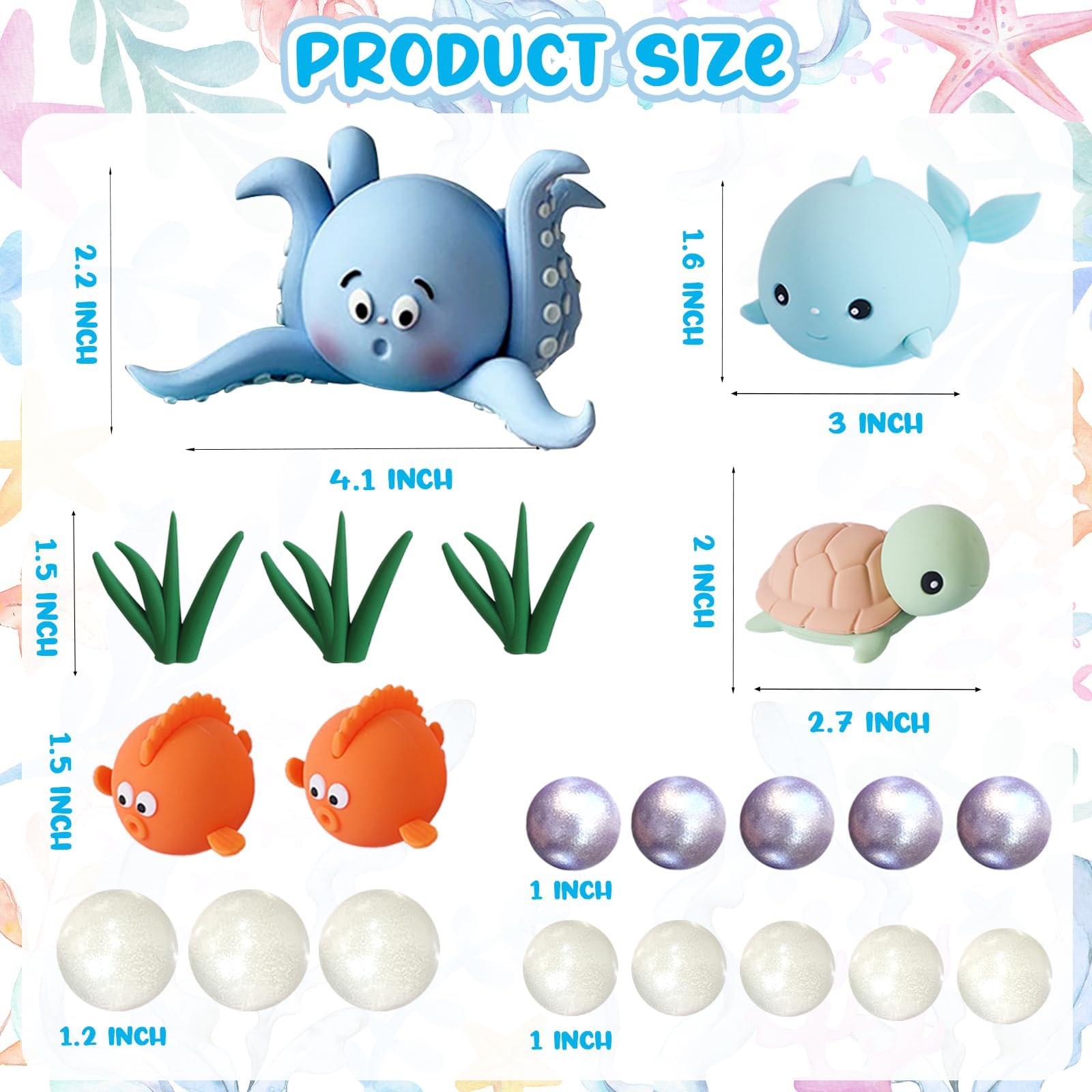 Under the Sea Cake Toppers Ocean Animals Cake Decorations