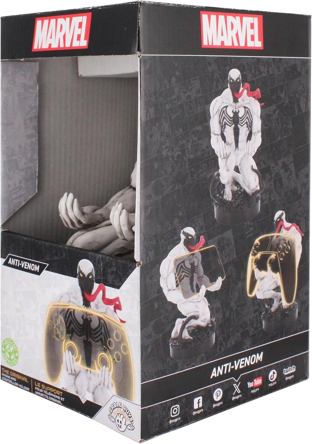 Exquisite Gaming Cable Guys Anti-Venom Controller Holder & Phone Stand, Marvel Collectible Figure, 8.5 in