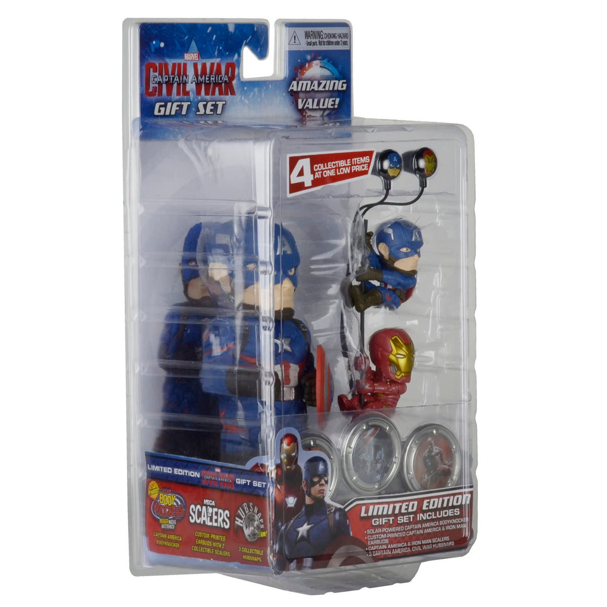 NECA Marvel Captain America Civil War - Limited Edition Gift Set (Scalers, HUBSNAPS, Body Knocker, Earbuds)
