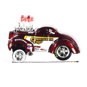 1941 Coupe Competition Cams Red Metallic and White 1/64 Diecast Model Car by Muscle 15549rd