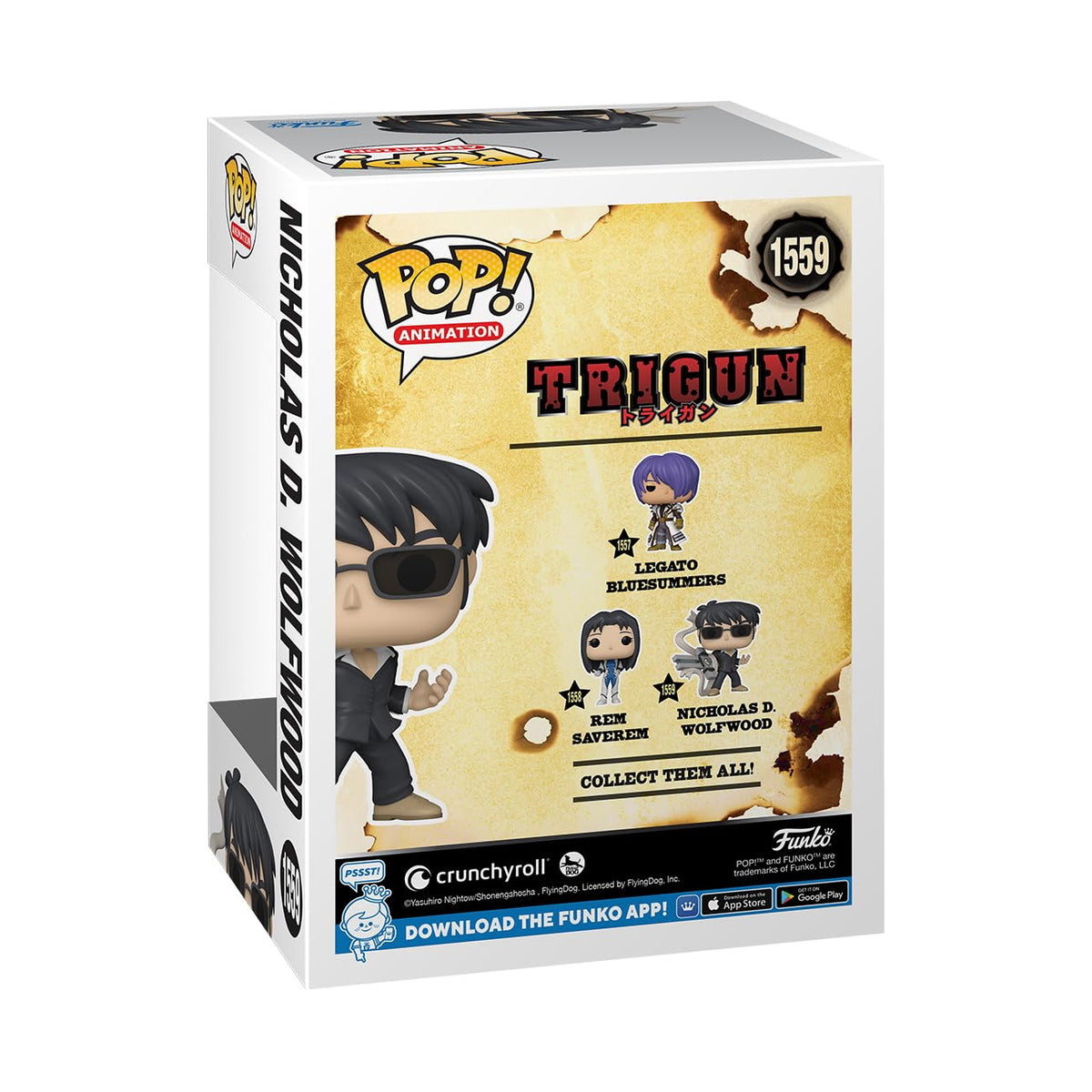Funko POP! Animation: Trigun - Nicholas D. Wolfwood with Punisher - Collectable Vinyl Figure - Gift Idea - Official Merchandise - for Kids & Adults