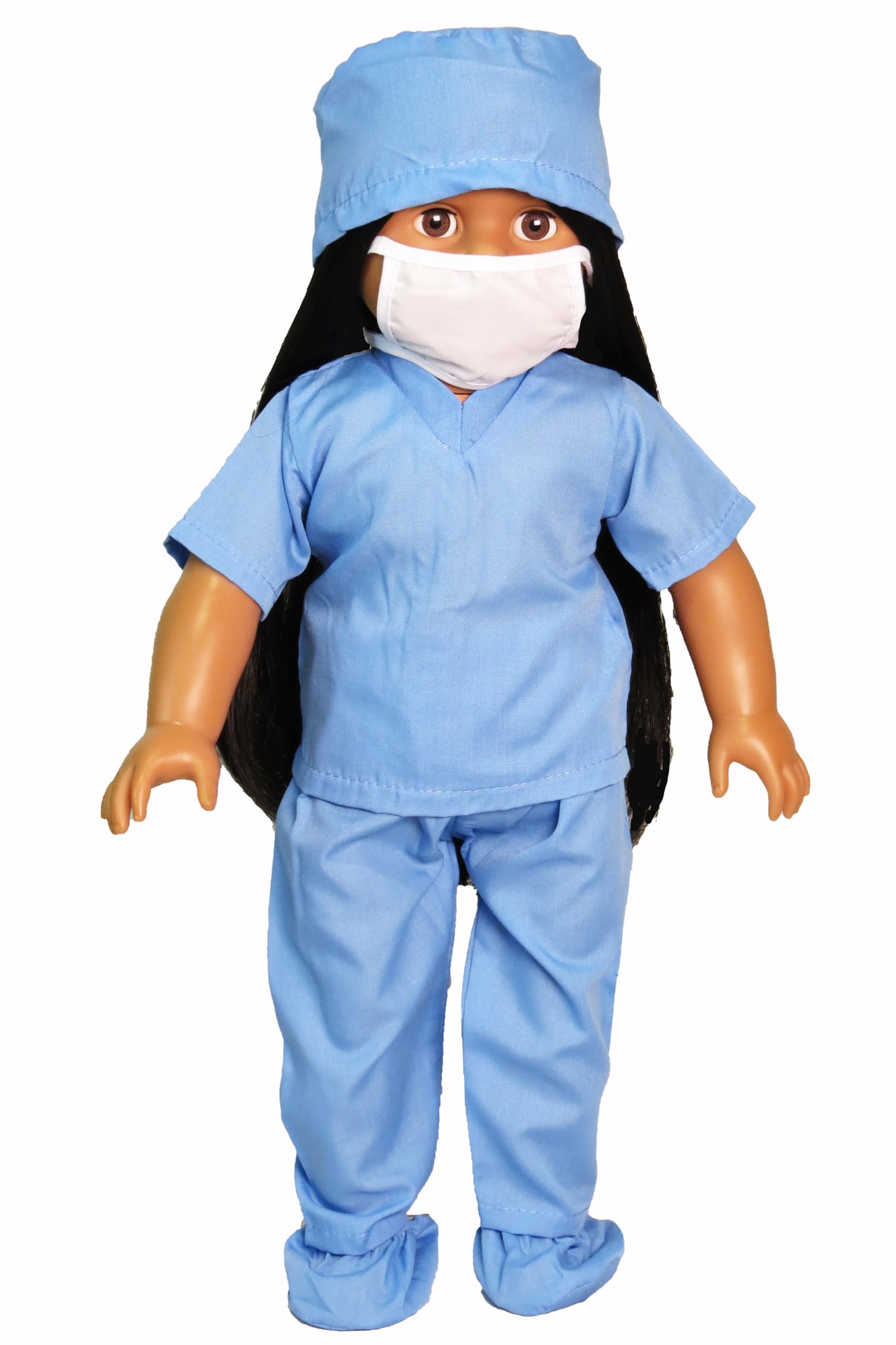 Blue Doctor`s Scrub Outfit for 18-Inch Dolls | Premium Quality & Trendy Design | Dolls Clothes | Outfit Fashions for Dolls for Popular Brands