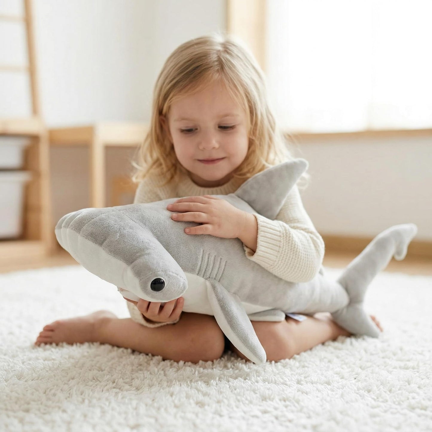 ZHONGXIN MADE Simulation Hammerhead Shark Stuffed Animal - 15 inch Simulation Shark Animal Plush Toys as Gift for Your Kids