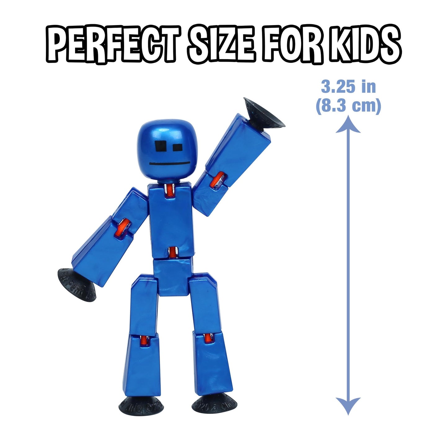 Zing StikBot Dual Pack - Includes 2 StikBots - Collectible Action Figures and Accessories, Stop Motion Animation, Ages 4 and Up (Red Orange+Metal